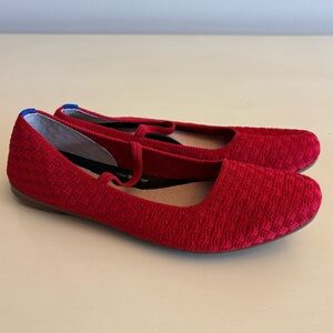 Rothy's The Max Square Mary Jane in Red Crisp Basketweave Size 9